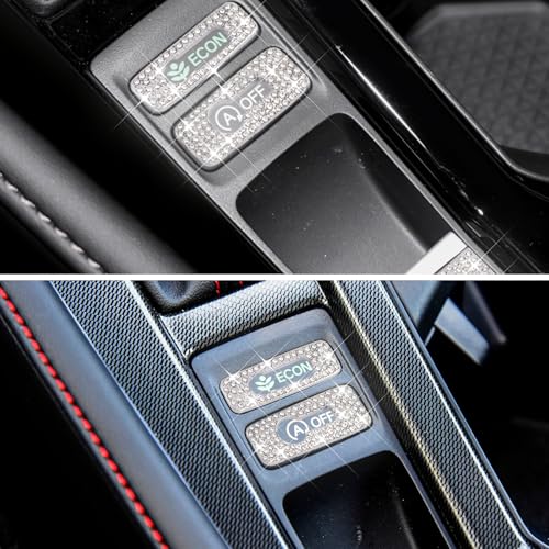 Image of Bling for Honda Car Accessory Automatic Start /Stop and Energy Saving Button Cover Sticker Fit for 11th Gen Honda Accord 2024.(Silver 9)