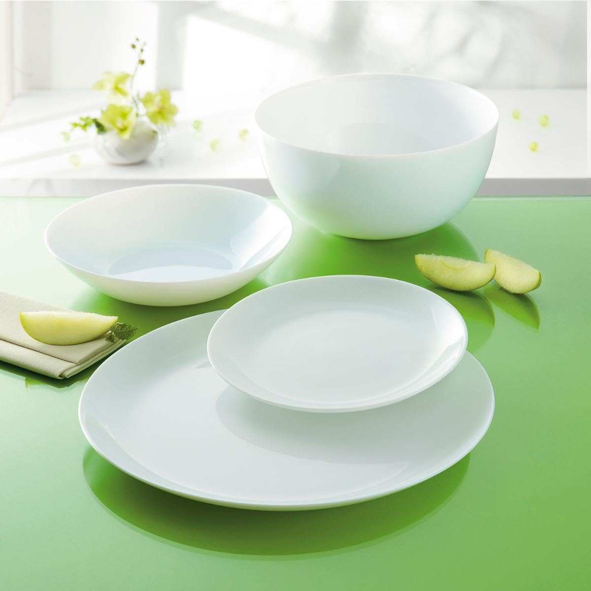 Luminarc Diwali Vajilla Opal 19 Piezas - 6 Personas Opal Apto Microondas Apto Frigorífico Reciclable