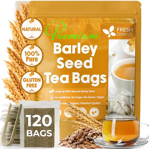 Image of FreshDrinkUS Premium 120 Barley Tea Bags, 100% Natural & Pure. Loose Barley Herbal Tea. Made with Natural Material Tea Bags. No Sugar, No Caffeine, No Gluten, Vegan