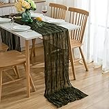 Los caminos de mesa están hechos de tejido de algodón suave natural con pliegues. Es delicado, único y elegante para la decoración de mesa de boda o mesa en casa, sillas, fiestas, o cualquier otra ocasión.