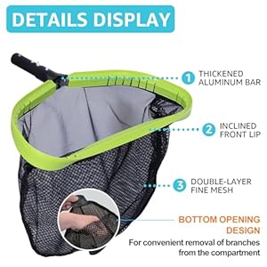 Sepetrel deluxe swimming pool cleaning kit including professional leaf skimmer nethalf depth fine mesh net175 pool brush head hand scrub brushno pole  urban country home decor