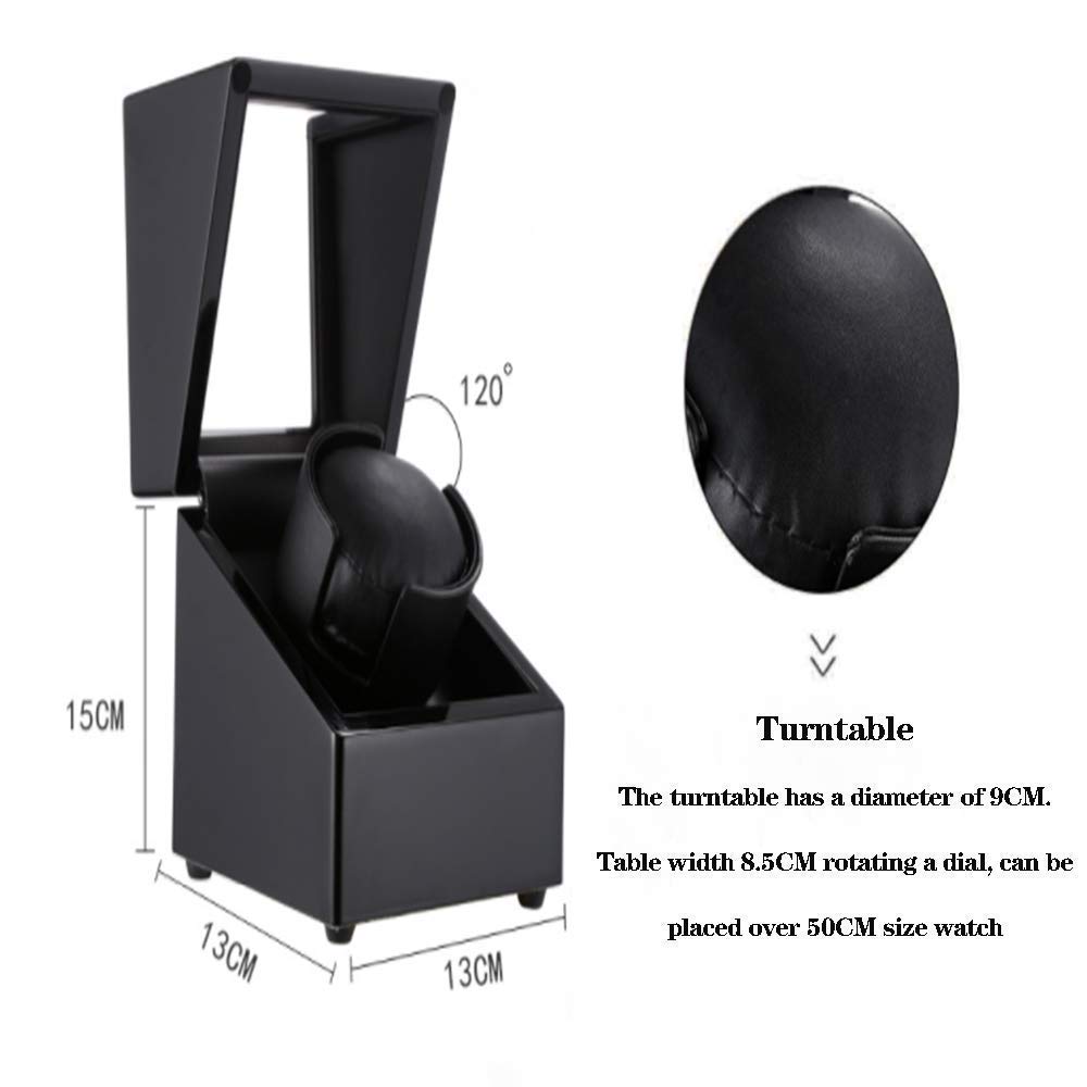 Bobinadora de Reloj, bobinadora de Reloj automática Individual con Motor silencioso, múltiples Modos de rotación, Caja de Reloj de Cuerda automática, Caja agitadora de Reloj de Madera