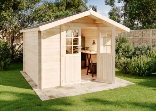 Alpholz Gartenhaus Anna-44 aus Massiv-Holz | Gerätehaus mit 44 mm Wandstärke | Garten Holzhaus inklusive Montagematerial…