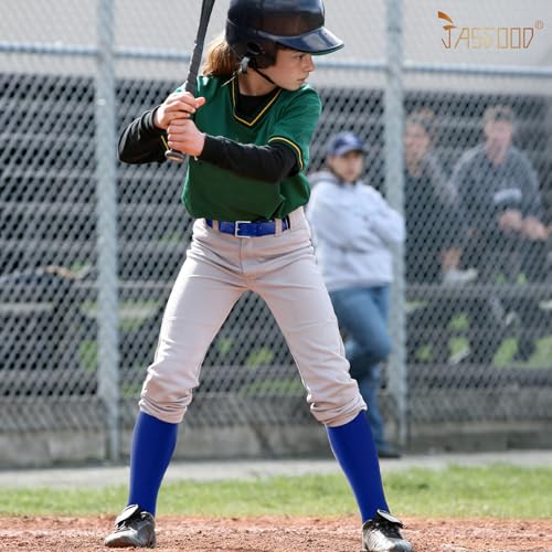 Image of JASGOOD 2 Pack Baseball Socks and Belt Combo Set Softball Socks and Belts Elastic Waist Belt for Youth and Adult Boys