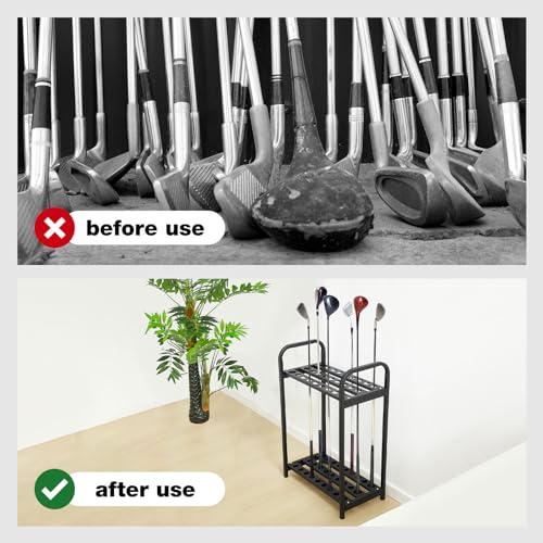 Hicarer-27-Hole-Golf-Club-Holder-Metal-Golf-Club-Organizer-Stand-Rack-Putter-Stand-Display-for-Indoor-and-Outdoor-Use-Home-Black