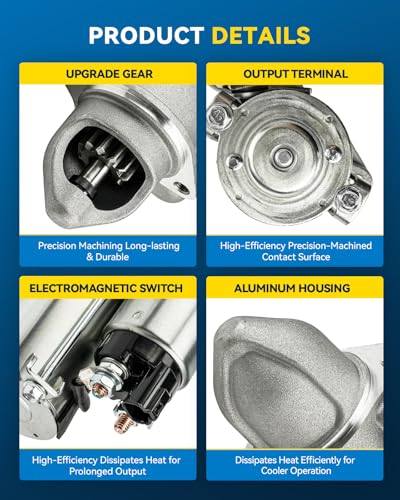 Image of PHILTOP 6975N Starter Compatible with Hyundai Sonata for Kia Optima,1.2KW | 2011 Sonata 2.0L(To 03 /18 /2011),2014-19 Sonata 2.0 /2.4L GAS(From 10 /16 /2013),2014-18 Santa Fe Sport 12V CW PMGR 11 Tooth