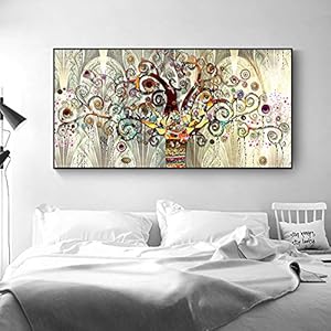 Beroemde grote canvas muurkunst levensboom door Gustav Klimt canvas schilderij posters en prints abstracte kunstfoto’s 60 x 120 cm (23 x 47 inch) zonder lijst