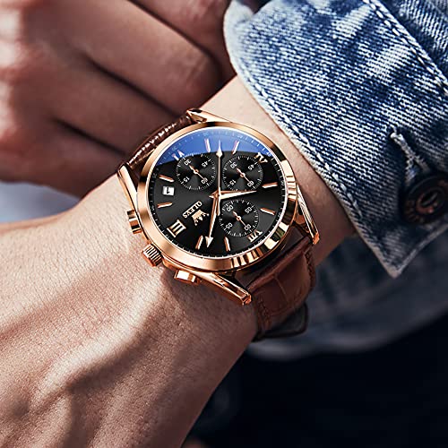 Image of OLEVS Mens Watches Stylish Chronograph Waterproof Luminous Silicon Strap Multifunction Watches for Men Business Men Wrist Watch