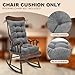 Lokex Rocking Chair Cushion Only,Tufted Non-Slip Comfortable Rocking Chair Cushions Indoor with Ties,Striped Rocking Chair Pads