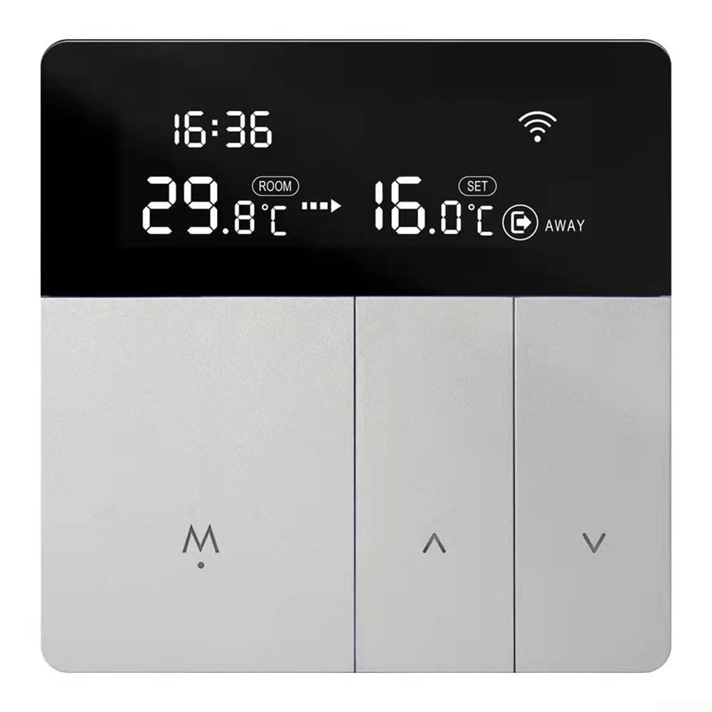 Besttoolifes Termostato WiFi para calefacción de suelo eléctrico, controlador de caldera de agua y gas, compatible con Tuya App Alexa HomeKit, control de voz, calefacción digital programable (25 A)