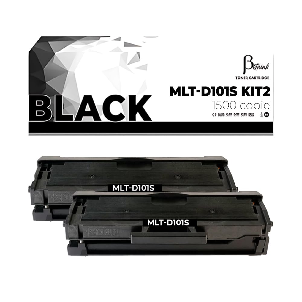 2 Toner Compatibili con Samsung MLT-D101S MLT-D101 1500 Copie per ML-2160 ML-2162 ML-2162W ML-2164W ML-2165 ML-2165W ML-2168 ML-3400F ML-3405F SCX-3400 SCX-3400F SCX-2405F SF-760 SF-760P