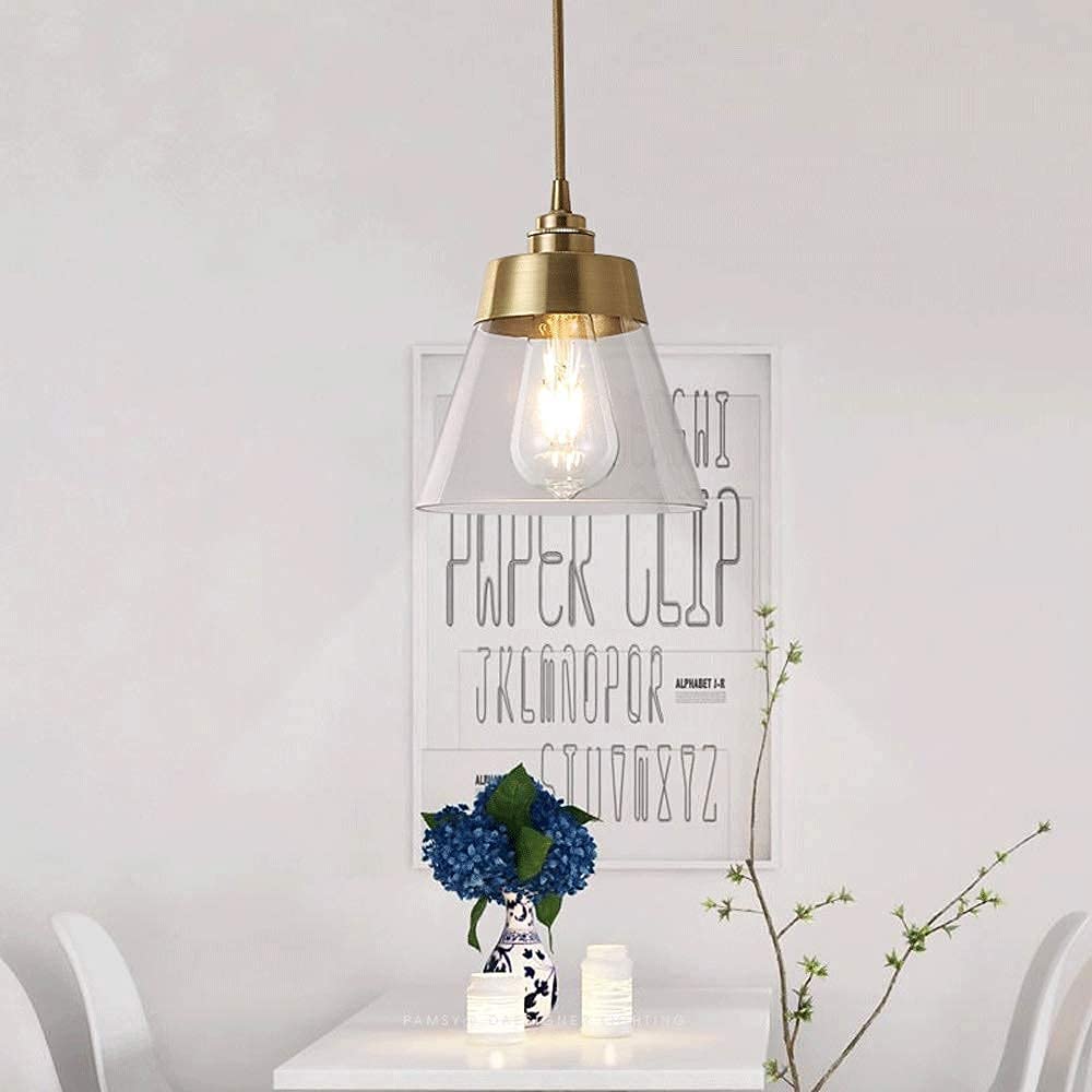 Lámpara colgante E27 de vidrio transparente para iluminar mesas de comedor 8