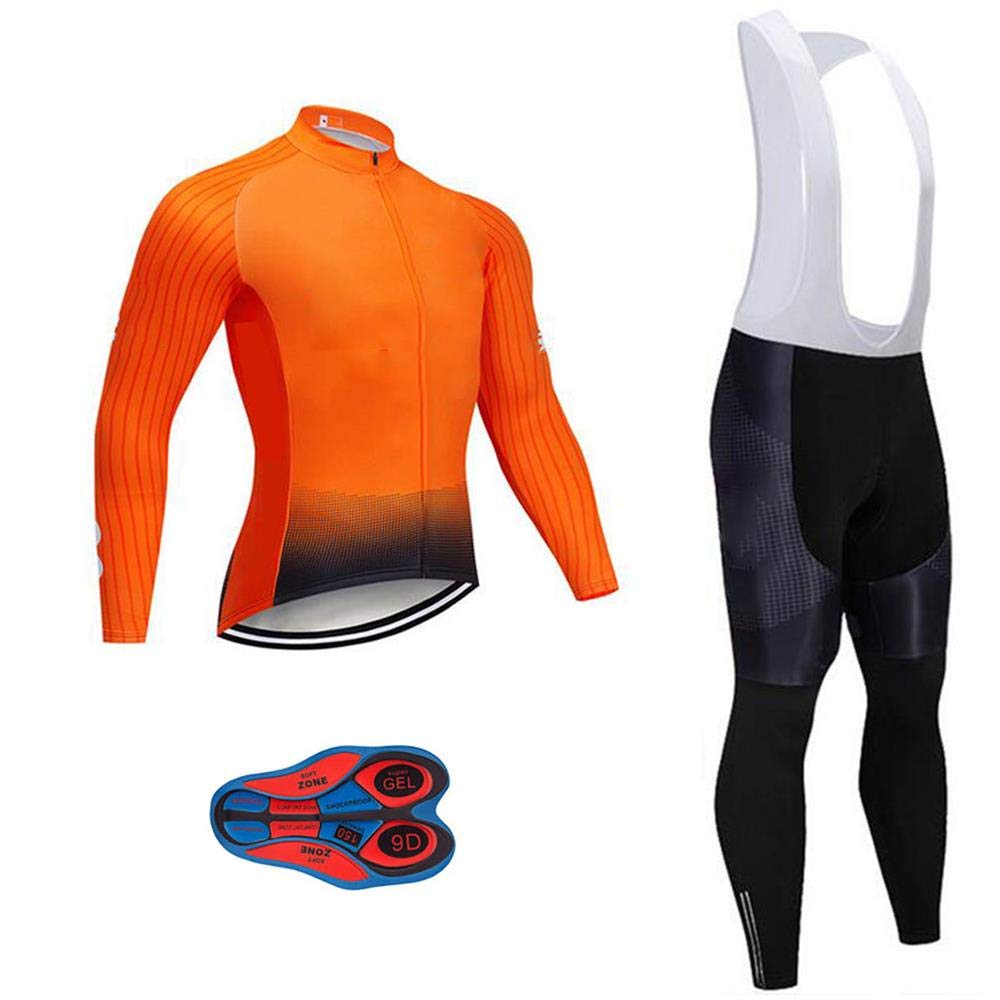 Men's Long Sleeve Cycling Jersey & Bib Shorts Set - Quick Dry With 9D Pad