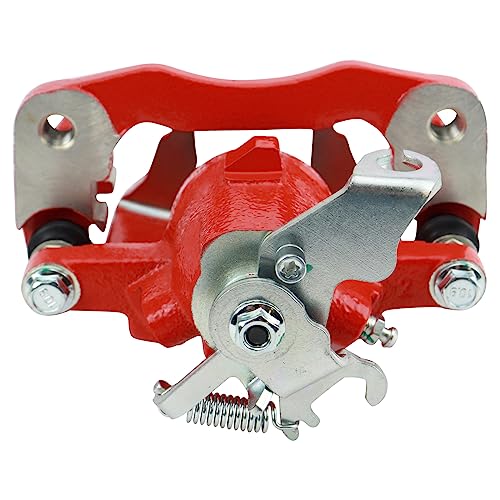 Image of TRQ Rear Right Brake Caliper Red with Mounting Bracket Performance