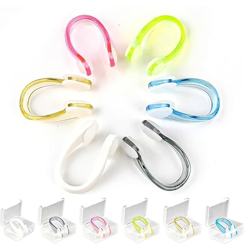 Dolaso Lot de 6 pince-nez en silicone coloré avec design antidérapant, pince-nez confortable pour adultes pour l'entraînement et les sports nautiques débutants