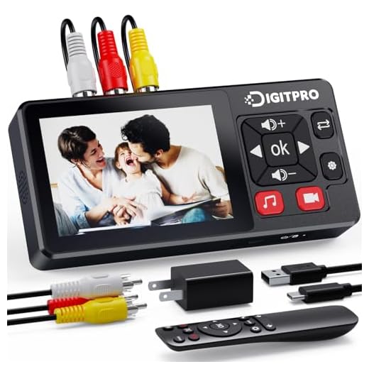 Video to Digital Converter 2.0, VHS to Digital Converter Recorder with Remote, Convert Record Video Audio from VHS, VCR, DVR, DVD, Hi8, Mini DV Players, Camcorder, Gaming Consoles(Players Needed)