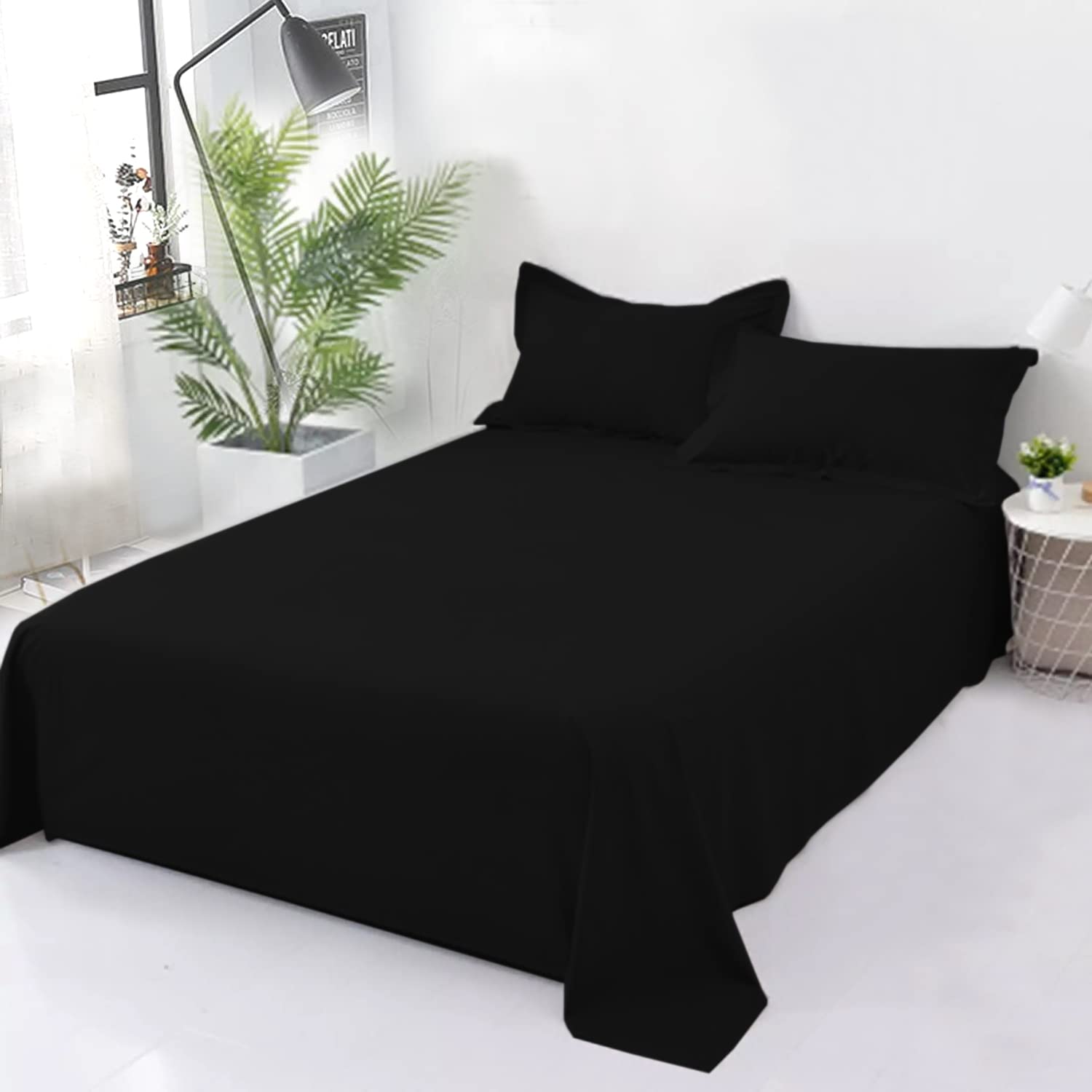 Cotton Comfort Bedding 400 Thread Count Flat Sheet Single 100% Egyptian Cotton Flat Bed Sheets Single Super Soft & Breathable Hotel Quality Single Bed Sheet — image 1