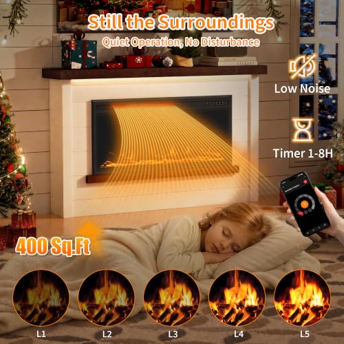 Image of 60 inch Electric Fireplace with Mantel, Fireplace TV Stand with 42 inchElectric Fireplace Heater, Remote Control, Shiplap-Style Surround with Multi-Colors Effects for Living Room Bedroom, White