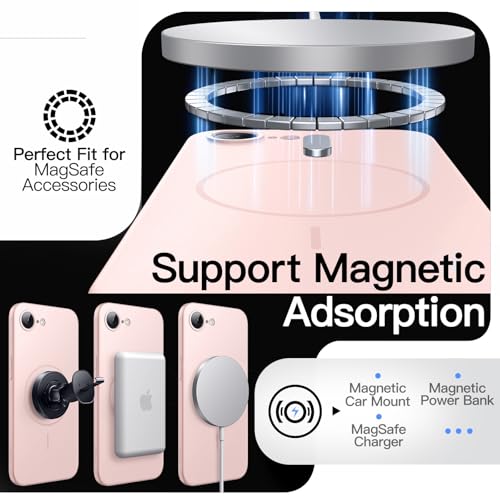 Image of JETech Magnetic Slim Case for iPhone 17e /16e, Soft Pink