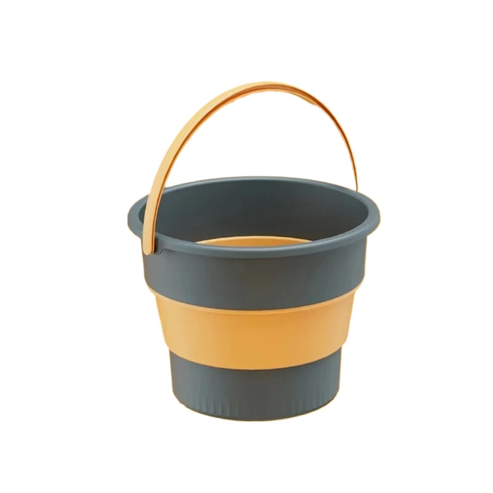 Falteimer 10L Faltbarer tragbarer Eimer mit Abdeckung Autowaschanlage Angeln Badezimmer Werkzeug Silikon Outdoor Camping Haushaltswaren(Color3)