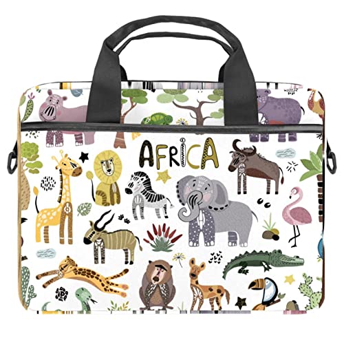 Sac à bandoulière ordinateur 13 pouces fin motif animaux d'Afrique 28x36.8cm