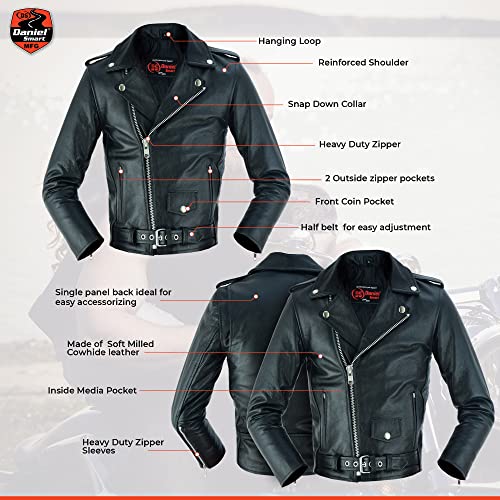 Daniel Smart Kid’s leather Jacket - Premium Leather Material Kid’s Jacket with Unique Plain Sides Design and Multiple Pockets4