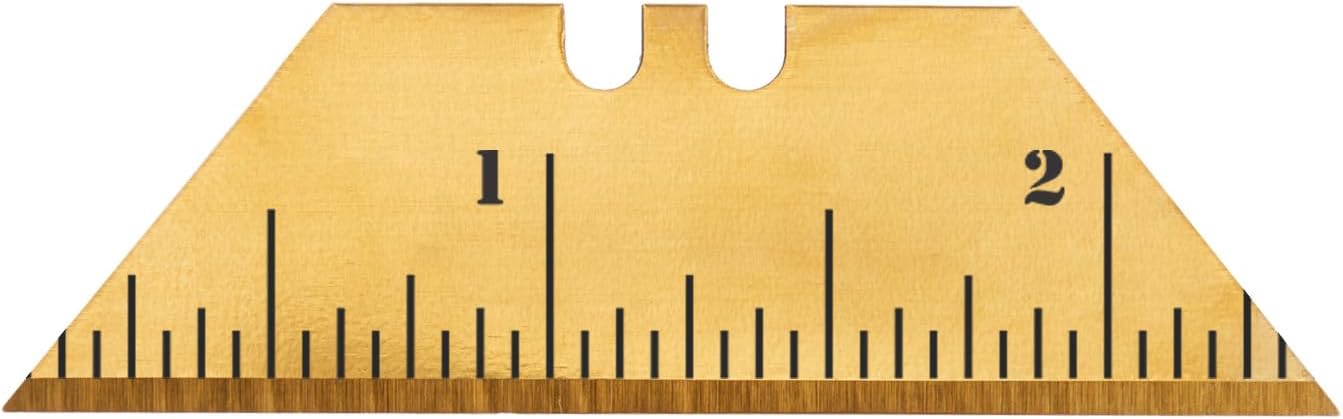 NDZ Performance Steel Blade Replacement for Berkling Utility Knife, Custom Razor Blade, Double Sided Laser Engraved Designs, Gold - Inches - 3 Pack