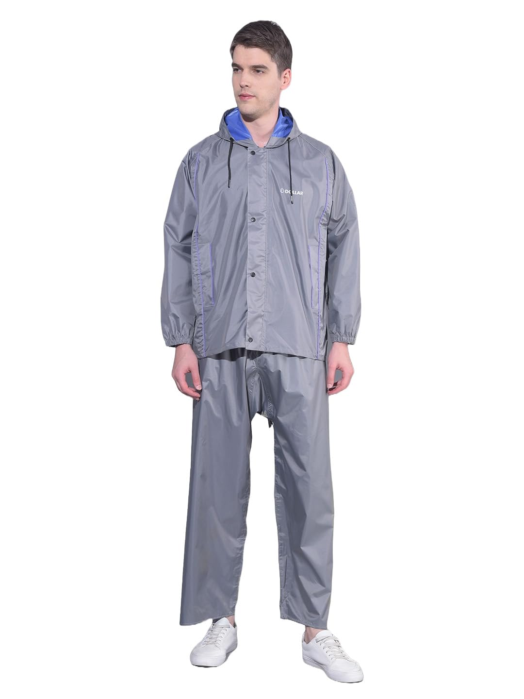 dollar Men's Waterproof PVC Raincoat Set | Zipper & Button Closure | Hood & Pocket | Full Sleeve Jacket Pant Rainwear Suit | Lightweight Leakproof Rain Protection for Outdoor, Biking, Riding-picture-12