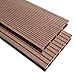 Produktbild Lechnical WPC Terrassendielen mit Montagezubehör Massive Holz-Terrassendielen Balkon Boden-Belag rutschfest & witterungsbeständig Holz-Brett Dielen 36 m² 2,2 m Braun