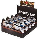 Crown Sport Nutrition Energy Bar 2.0 | Barrita Energética con 35% Avena sin Gluten + 22% Pasta de Dátil | Sin Aceite de Palma | Alta Digestibilidad | Caja 12 x 60 g | Vegana según sabor