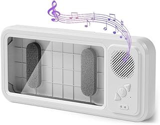 Oikabio Wireless Bluetooth Speaker Phone Box Waterproof Phone Box Mobile Phone Box for Bathroom Wall Home Tv Mobile Phone Holder White