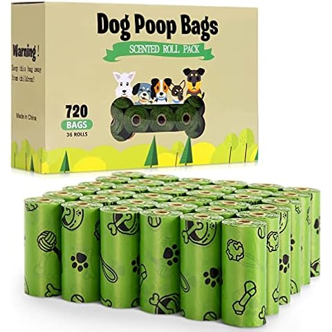 TVOOD Dog Poop Bag(720 Count), Leak Proof Dog Bags for Poop Refills Rolls - Extra Strong Doggie Poop Bags Scented - 9X13 Inches with a dispenser Pet Waste Bags Cover