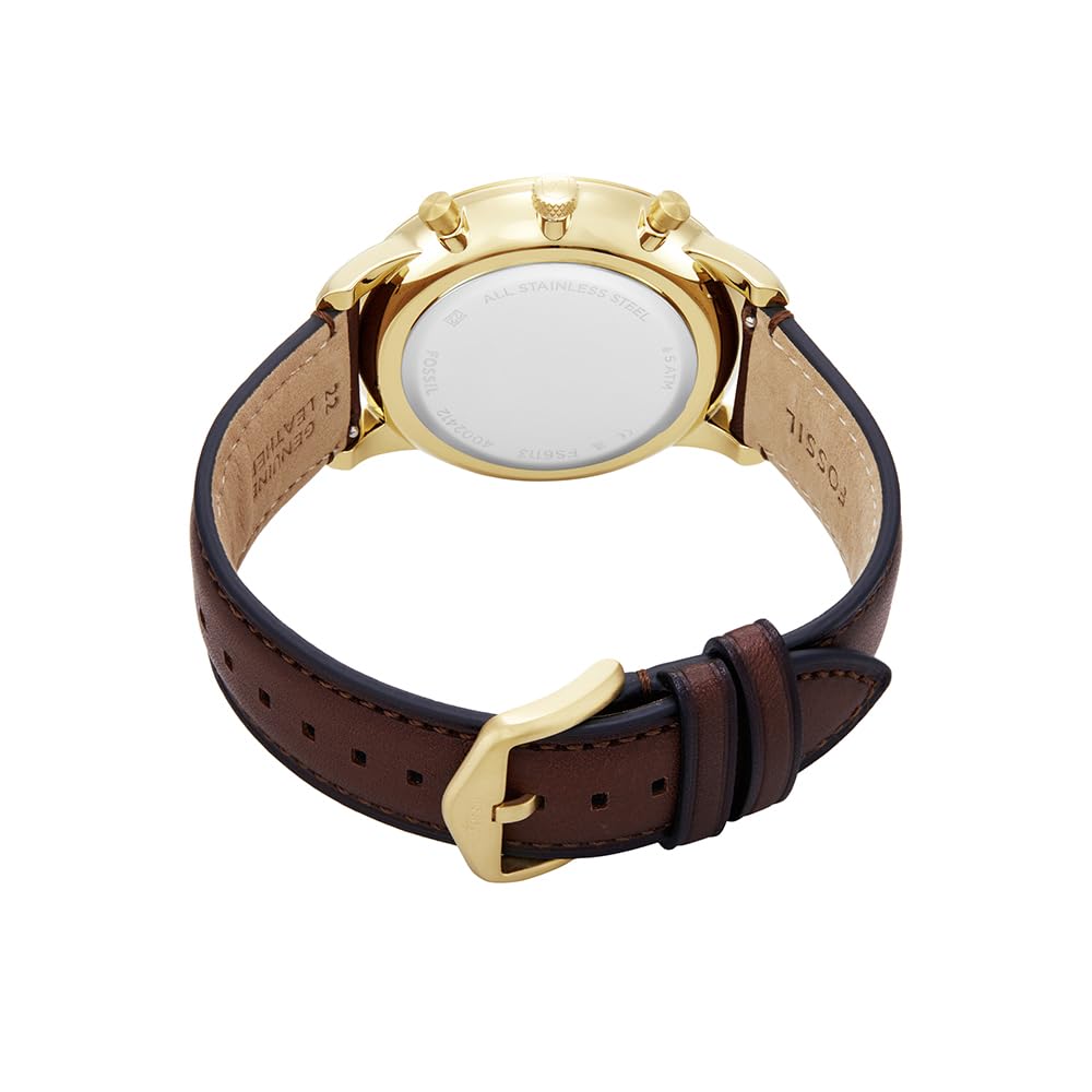 FOSSIL Neutra Uhr für Herren, Quarz-Chronographenwerk mit Lederarmband