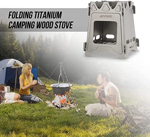 Gulrear Prepper Supplies Backpacking Stove Survival Wood Stove Wood Burning Camp Stove 100%Titanium Stove Portable Backpacking Stove Foldable Ultralight Camping Stove For Camping Backpacking Hiking #TOP4