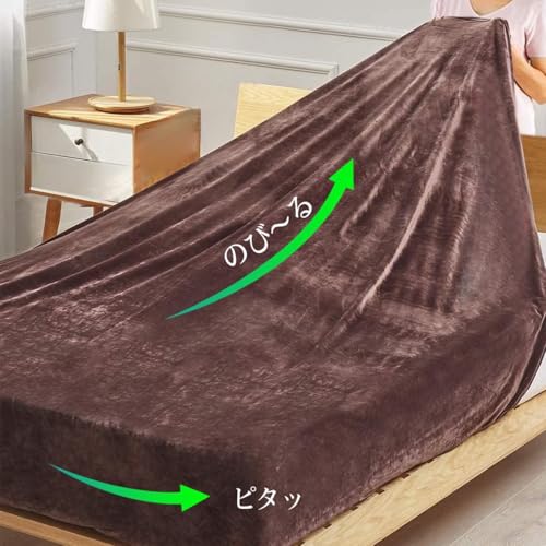 【接触温感+蓄熱保温】 ボックスシーツ クイーン あったか シーツ 冬 マイクロファイバー 秋冬用 なめらか 暖かいシーツ 毛布タッチ 静電気防止 防寒 敷き布団カバー ベッドシーツ マットレスカバー ベッドカバー (クイーン・160×200cm, ブラウ