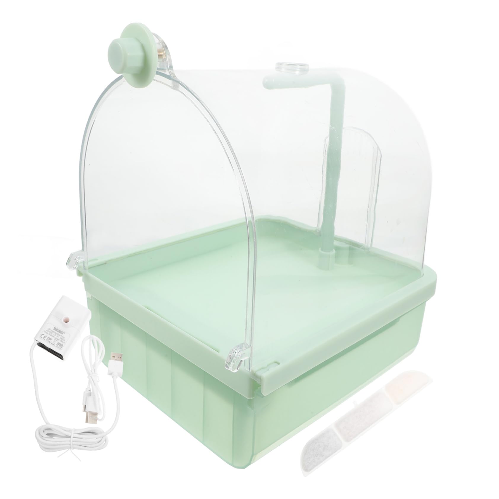 Mipcase Large Bird Bath Automatic for Conure Cage Pet Bathtub Outdoor Bird Bath Accessory 180° Swivel Faucet Easy Cleaning