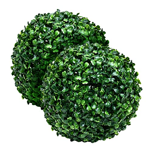 2 bolas artificiales de boj de boj para colgar plantas de 23 cm para decoración del hogar