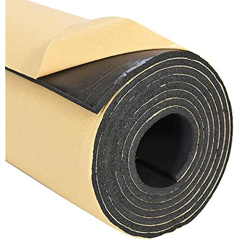 3M x 1M Car Sound Proofing Foam Roll Closed Cell Foam Deadening Motor Home Van Insulation Noise 6mm Thick Black, 1 Rool Cover