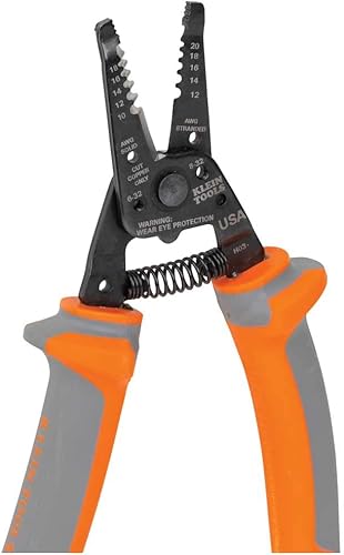 Miniatura 10 de Klein Tools 11055RINS - Pelacablescortador aislado Klein Kurve, fabricado en Estados Unidos, herramienta aislada de 1000 V corta y tiras de alambre