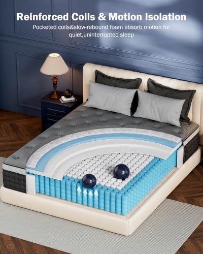Image of Firm Full Size Mattress 12 inch, Cooling Hybrid Mattress in a Box with 5-Zone Support, Luxury Hotel-Collection Design, Enhanced Back & Hip Support, Fiberglass-Free & CertiPUR-US, 365-Night Trial