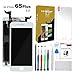 For iPhone 6S Plus Screen Replacement 5.5" White LCD Display with 3D Touch Screen Digitizer Full Assembly + Front Camera + Earpiece + Free Screen Protector + Repair Tools Kit (White)