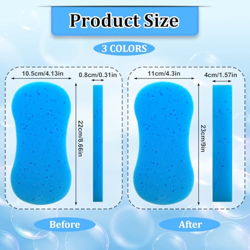 Image of Qianyu Car Wash Sponges 3 Pack Extra Thick Large Sponges Super Absorbent Cleaning Supplies All-Purpose Foam Scrubber Kit Random Color Easy Grip Sponges for Kitchen Bathroom Household Dishes Bike Boat