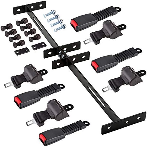 10L0L Golf Cart Set of 4 Retractable Belt Kit with Bracket – Universal – Fits Most Golf Carts-Ships from US