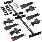 10L0L 4PCS Universal Retractable Golf Cart Seat Belt Kit with Bracket for EZGO, Yamaha, Club Car