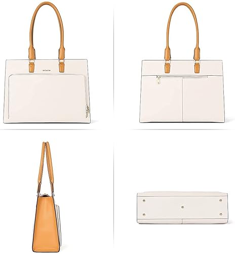 Miniatura 4 de BOSTANTEN Maletín de cuero para mujer, estilo vintage, de 15.6 pulgadas, para laptop, bolso de mano de negocios y carteras de cuero para mujer,