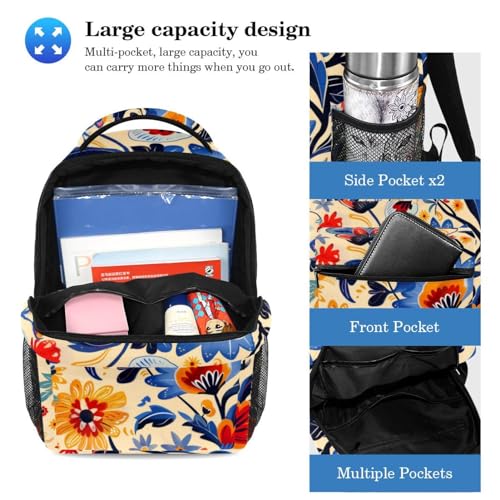 Sac à dos et trousse fleurs colorées pour le collège et les sorties de week-end - 3