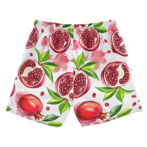 DOMIKING Seeds Pomegranate White Toddler Boys' Swim Trunks Mesh Lining Swim Shorts for Pool Gym Beach Adjustable Waist2