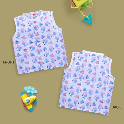 Image of LuvLap Baby Boys & Girls Regular Fit 100% Cotton Sleeveless Jhabla pack of 5