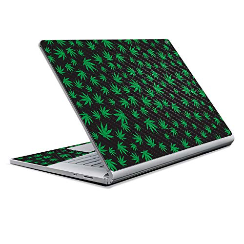 Image of MightySkins Carbon Fiber Skin for Microsoft Surface Book 2 13 inch (2017) - Marijuana,Protective, Durable Textured Carbon Fiber Finish,Easy to Apply, Remove, and Change Styles,