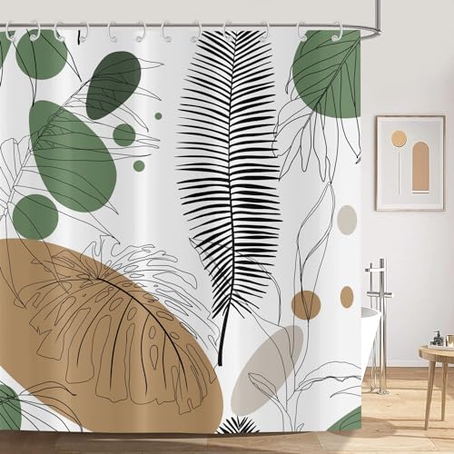 ASDCXZ Boho Leaves Shower Curtain 180x180 cm - Image 3
